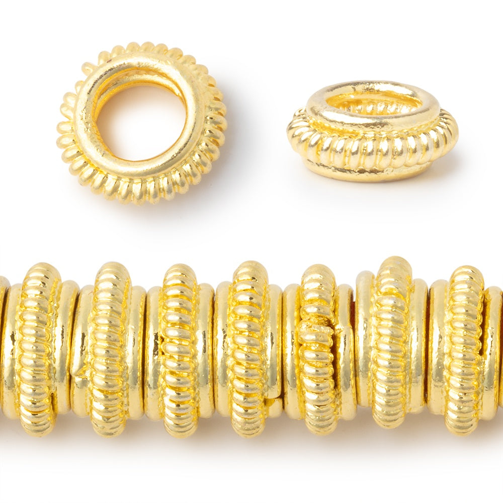 10mm Pinwheel Spacer with 4mm Large Hole 8 inch 43 Beads