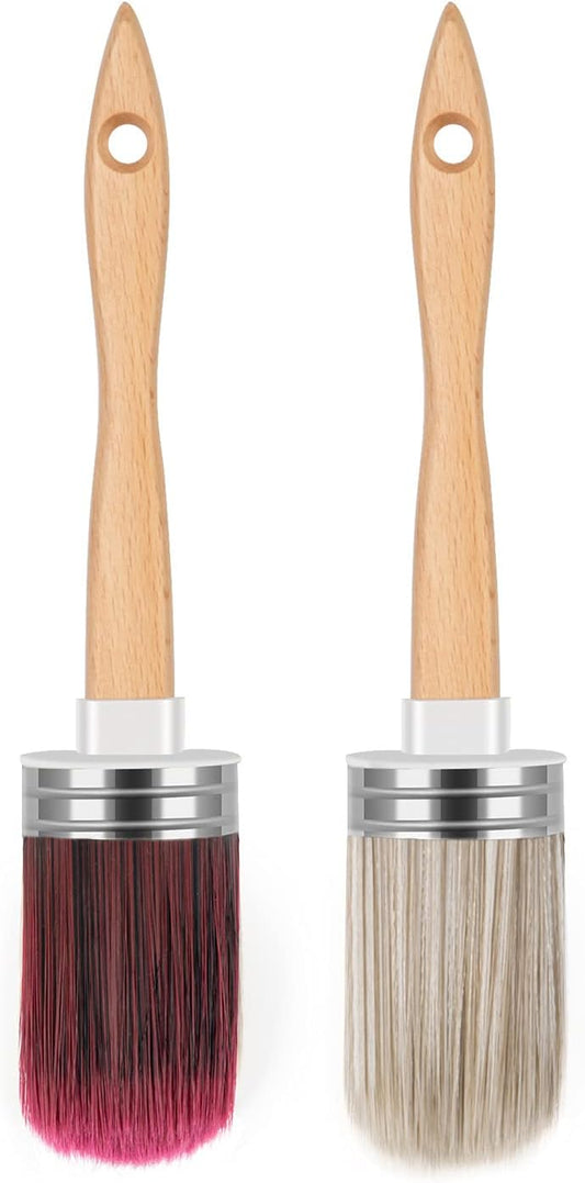 Professional Chalk and Milk Painting and Wax Brush for Furniture,Diy Painting Soft round Brush,Stencils Brush,Large Oval Brush,Easy Cleaning