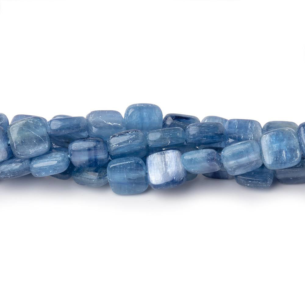 6mm Ceylon Blue Kyanite Plain Pillow Beads 16 inch 67 pieces