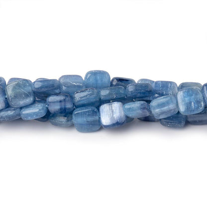6mm Ceylon Blue Kyanite Plain Pillow Beads 16 inch 67 pieces
