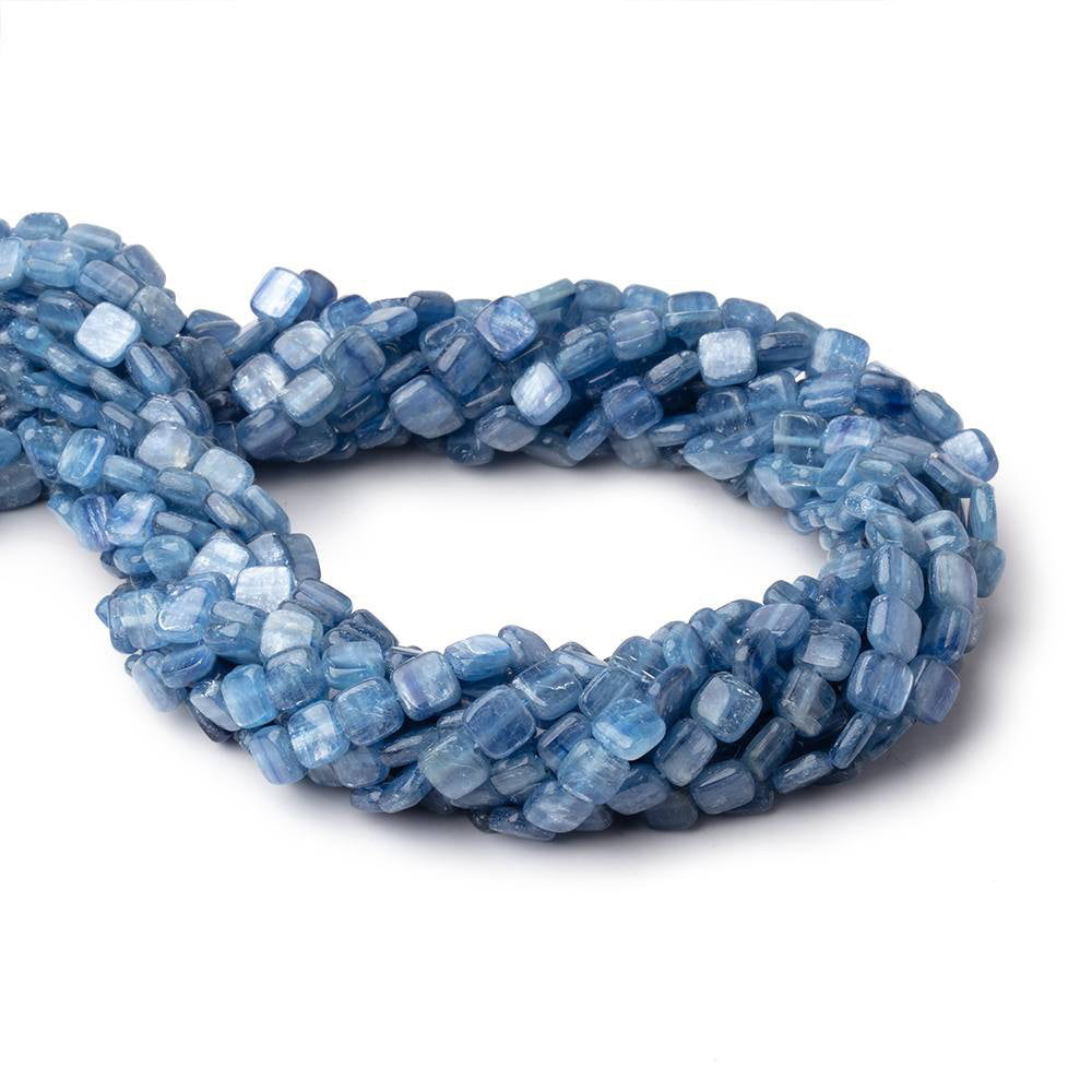 6mm Ceylon Blue Kyanite Plain Pillow Beads 16 inch 67 pieces