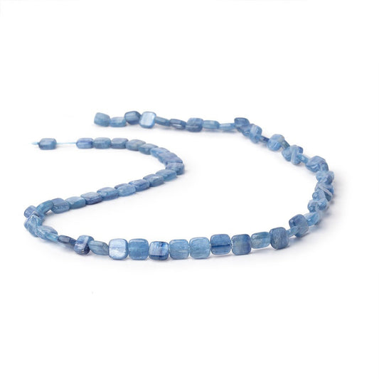 6mm Ceylon Blue Kyanite Plain Pillow Beads 16 inch 67 pieces