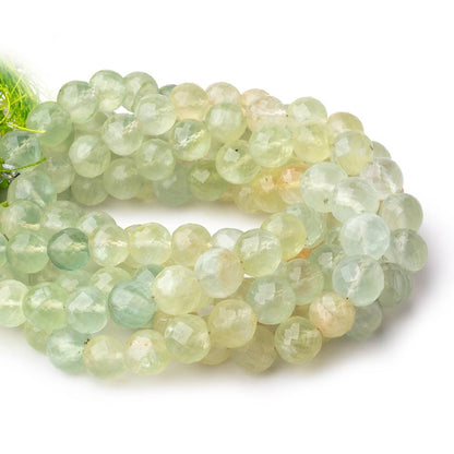 10mm Prehnite Faceted Round Beads 9 inch 24 pieces