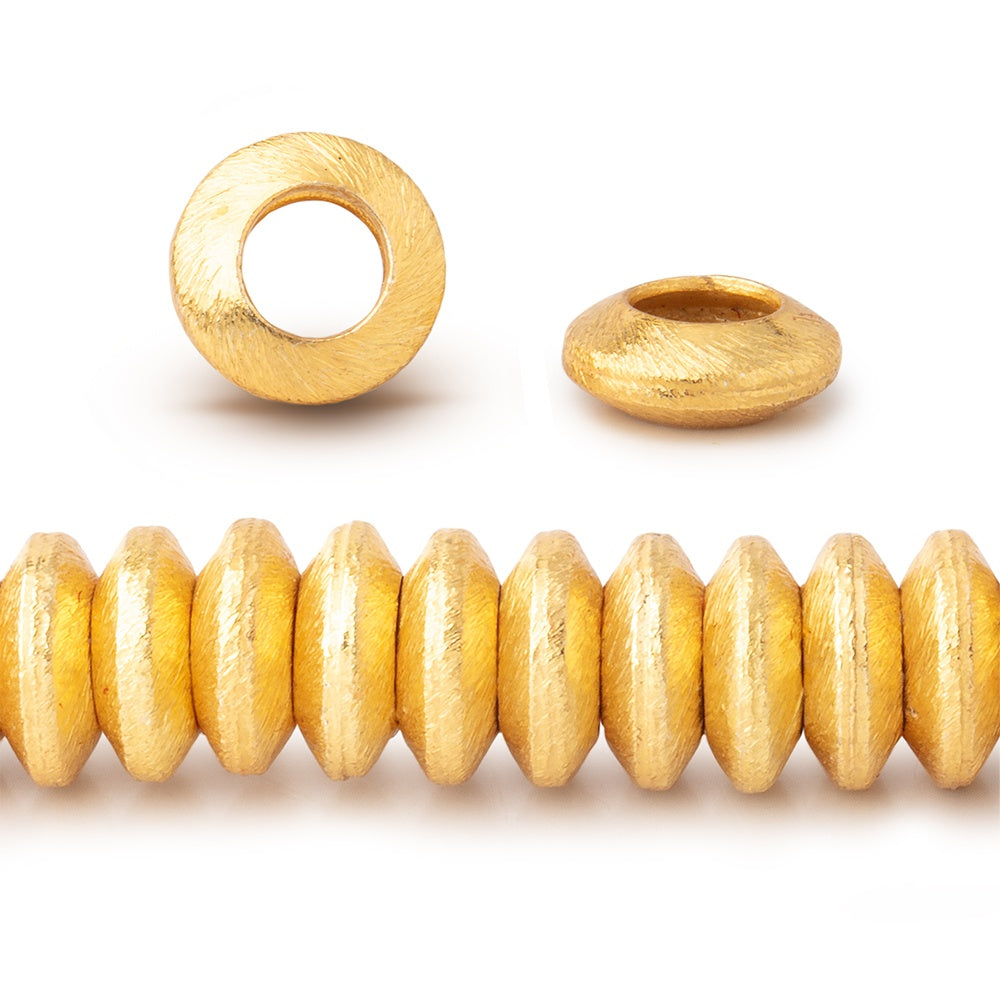 10mm Brushed Large Hole Disc Beads