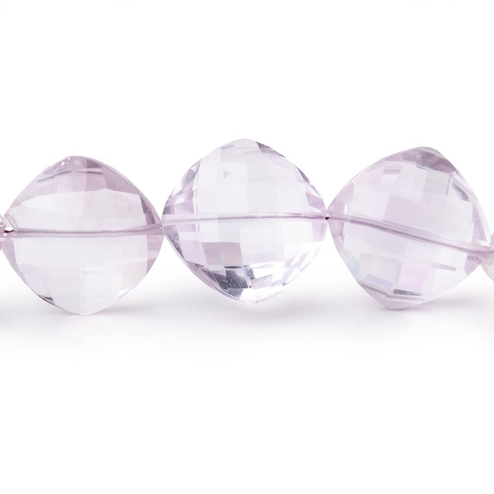 11-14mm Pink Amethyst Faceted Pillow Beads 18 inch 34 pieces