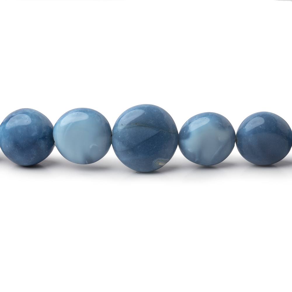 5-10mm Owyhee Denim Opal Plain Coin Beads 16 inch 51 pieces