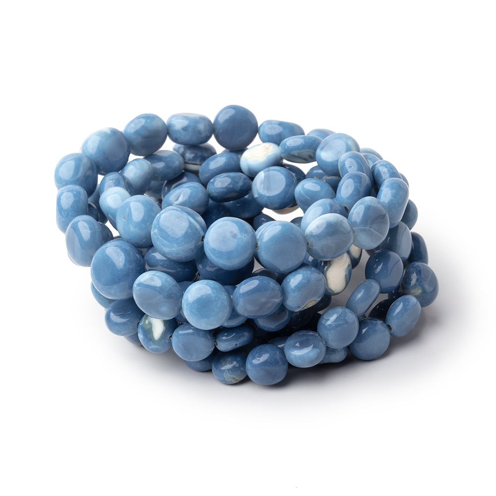 5-10mm Owyhee Denim Opal Plain Coin Beads 16 inch 51 pieces