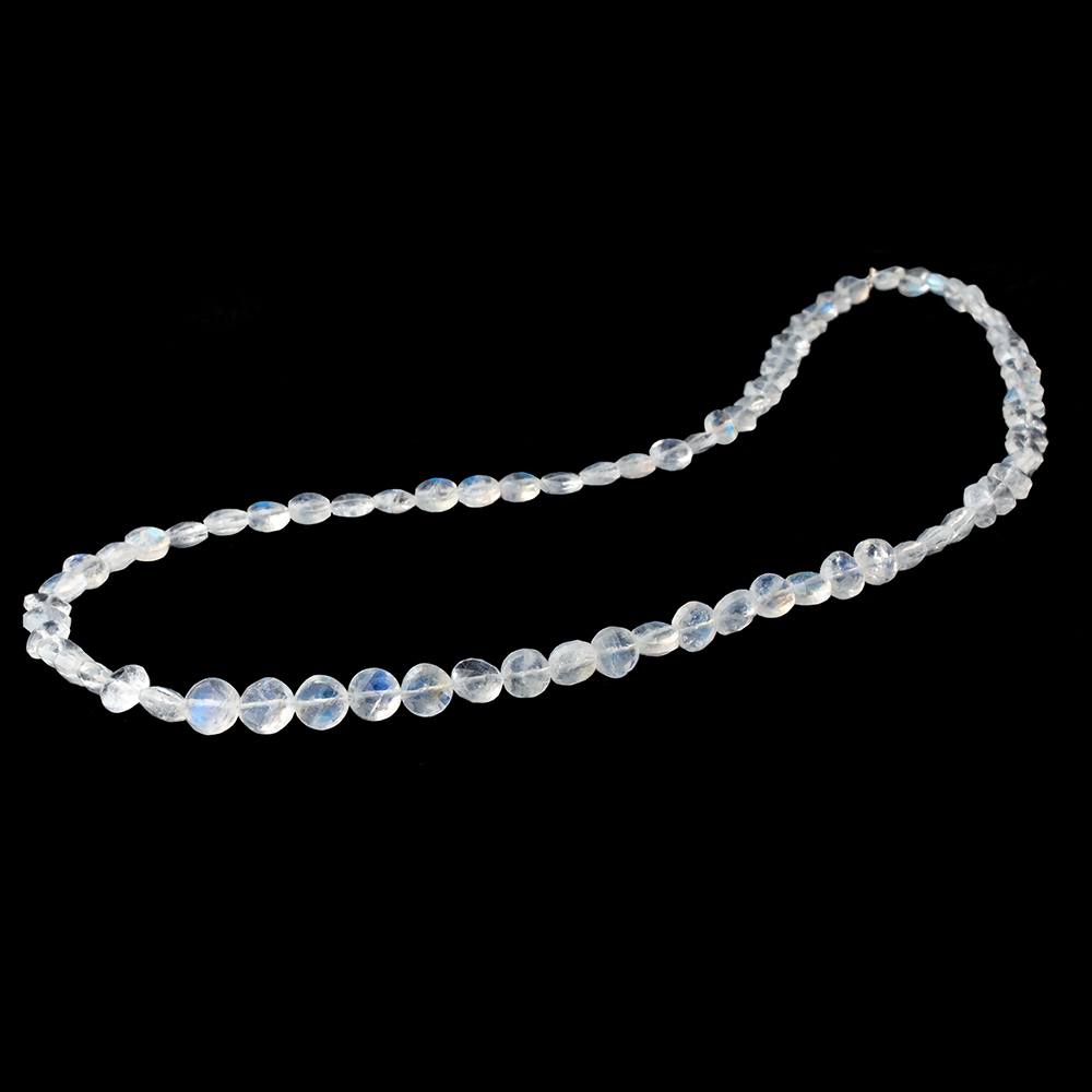 4.5-6.5mm Rainbow Moonstone Faceted Coin Beads 16 inch 76 pieces AAA