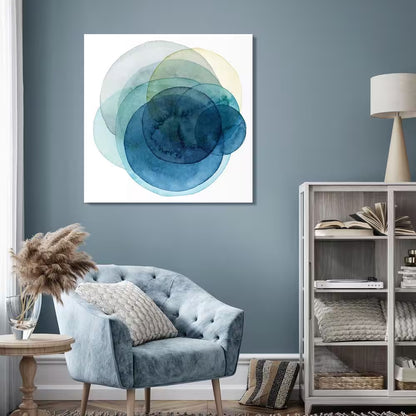 "Evolving Planets I" by EAD Art Coop Frameless Free-Floating Tempered Art Glass Wall Art