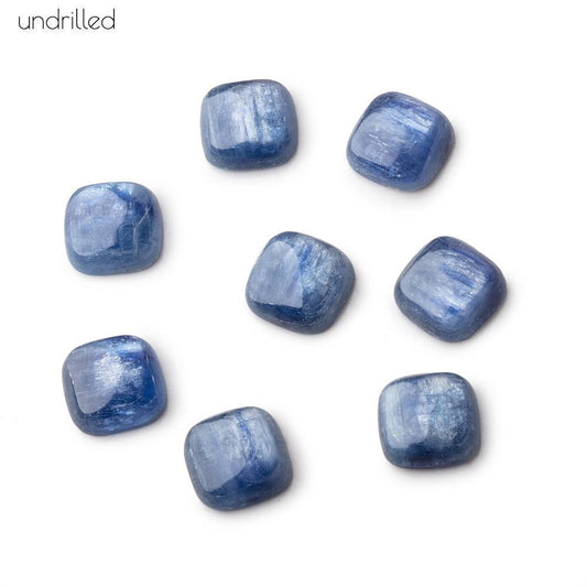 10mm Kyanite Plain Cushion Cabochon Focal Beads - Undrilled