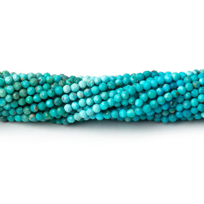 2.4mm Multi Color Turquoise Micro Faceted Rounds 12.5 inch 144 Beads AA
