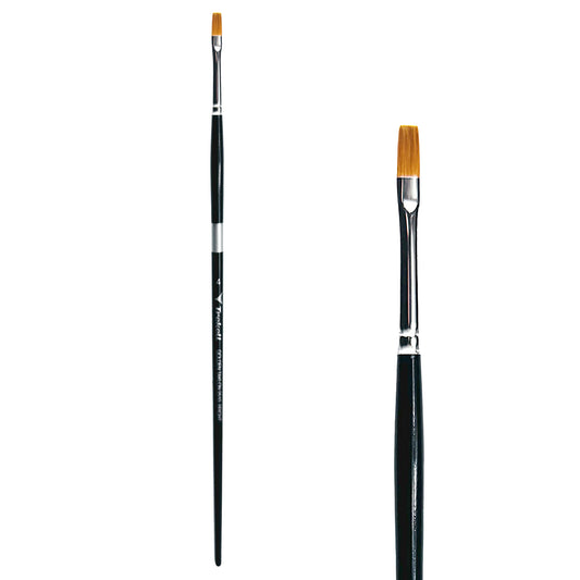 Trekell Golden Taklon Long Handle Artist Brush -  Size #4 Bright
