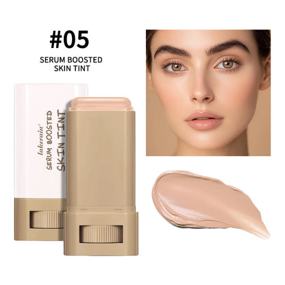Foundation Tint Stick Balm Serum Boosted Skin Tint Moisturizing Silky Texture Foundation Stick Plumper Travel 6 Colors Stick Ma