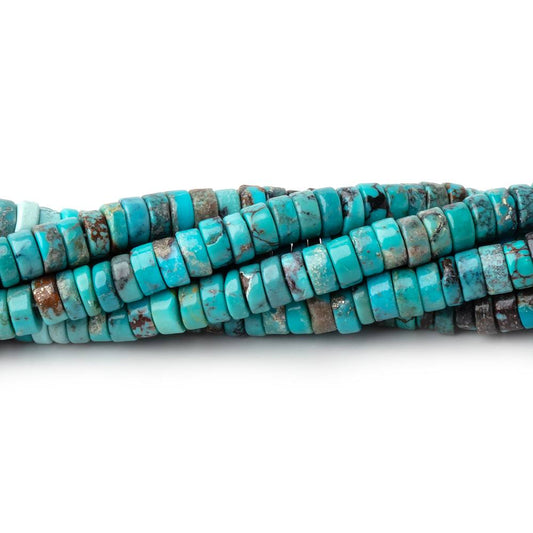 4mm Sleeping Beauty Turquoise Plain Heishi Beads 18 inch 250 pieces