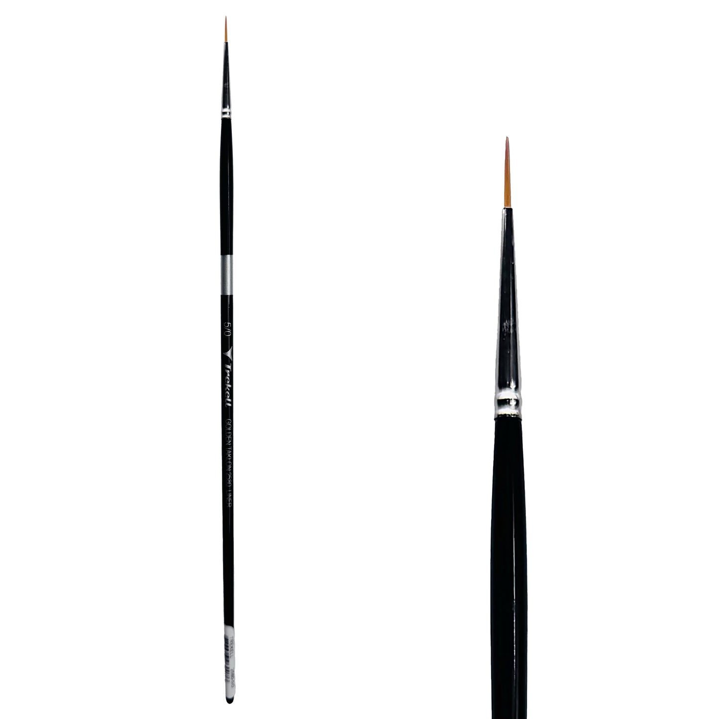 Trekell Golden Taklon Long Handle Artist Brush -  Size #5/0 Liner