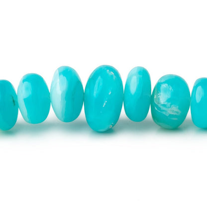 5-14mm Peruvian Blue Opal Plain Rondelles 20 inch 109 Beads AAA
