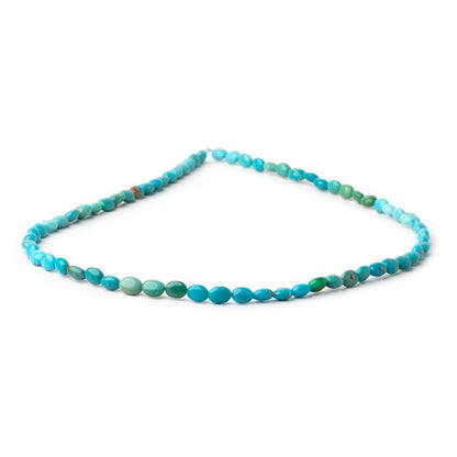 5-6.5mm Sleeping Beauty Turquoise Plain Ovals 15.5 inch 65 Beads