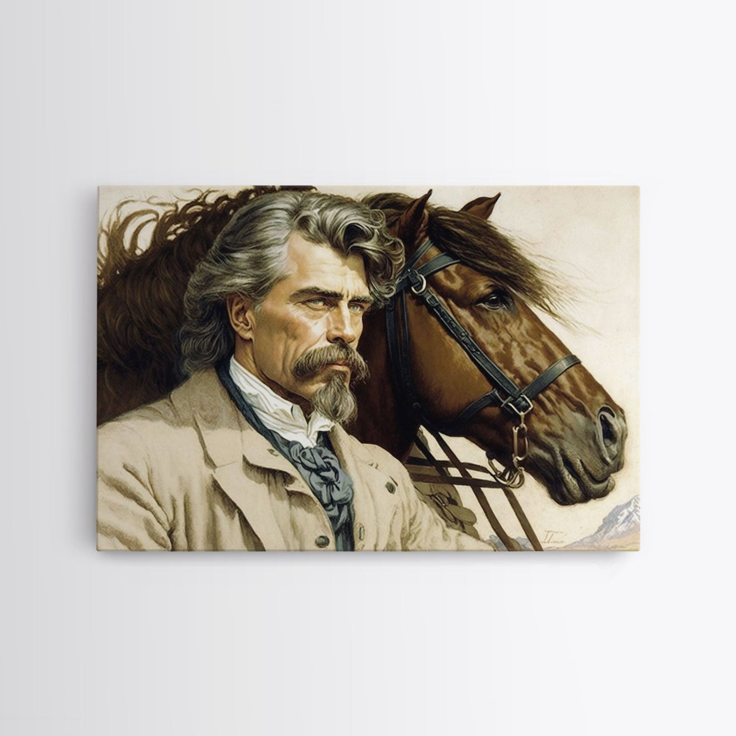 The Old West American Frontier Cowboy Framed Canvas Print, Western Decor, 50s Style Western Art, Farmhouse Decor, Southwestern Art