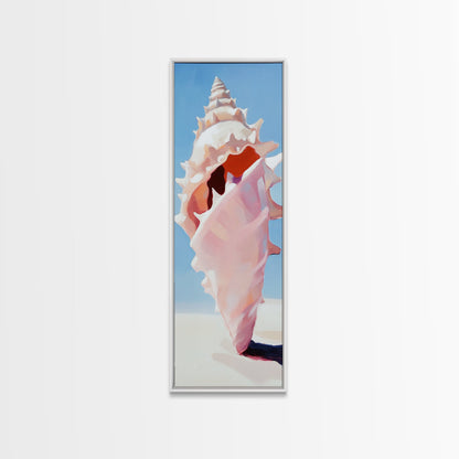 Seashell Art, Coastal Decor, Nautical Wall Print, Beach House Aesthetic, Ocean Inspired Painting, Marine Life Art, Framed Canvas Print