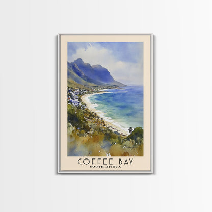 Coffee Bay, South Africa Watercolor Print, Vacation Gift, South Africa Wall Art, Beach Painting, Beach Decor, Large Wall Art, Wood Frame Art