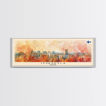 Jyvaskyla Finland Travel Art, City Art, Framed Canvas Print or Metal Wall Art, Europe Travel Poster, Panoramic Wall Art, Extra Wide Wall Art