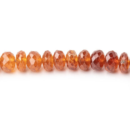 7.5-8.5mm Mandarin Garnet Faceted Rondelle Beads 16 inch 82 pieces A