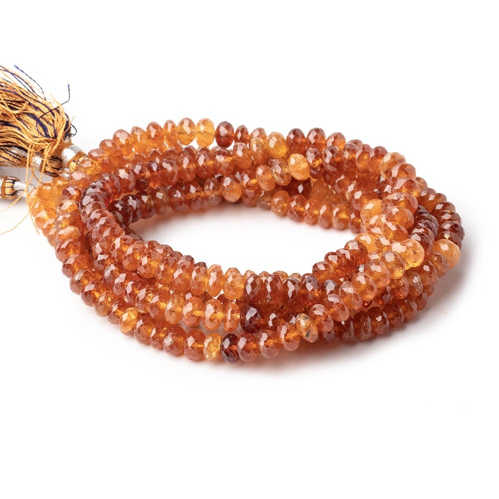 7.5-8.5mm Mandarin Garnet Faceted Rondelle Beads 16 inch 82 pieces A