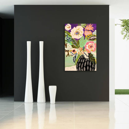 "Fresh Flowers in Vase I" by EAD Art Coop Frameless Free-Floating Tempered Art Glass Wall Art