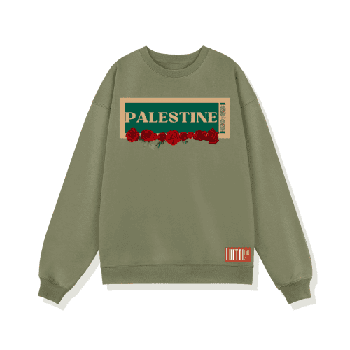 Palestine Roses Logo Drop Shoulders Sweatshirt