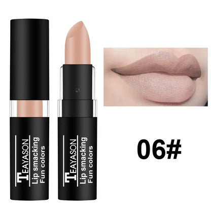 Matte Nude Lipsticks 12 Colors Waterproof Long Lasting Non-Stick Cup Lip Glaze Sexy Vampire Red Black Lipstick Pigment Cosmetics