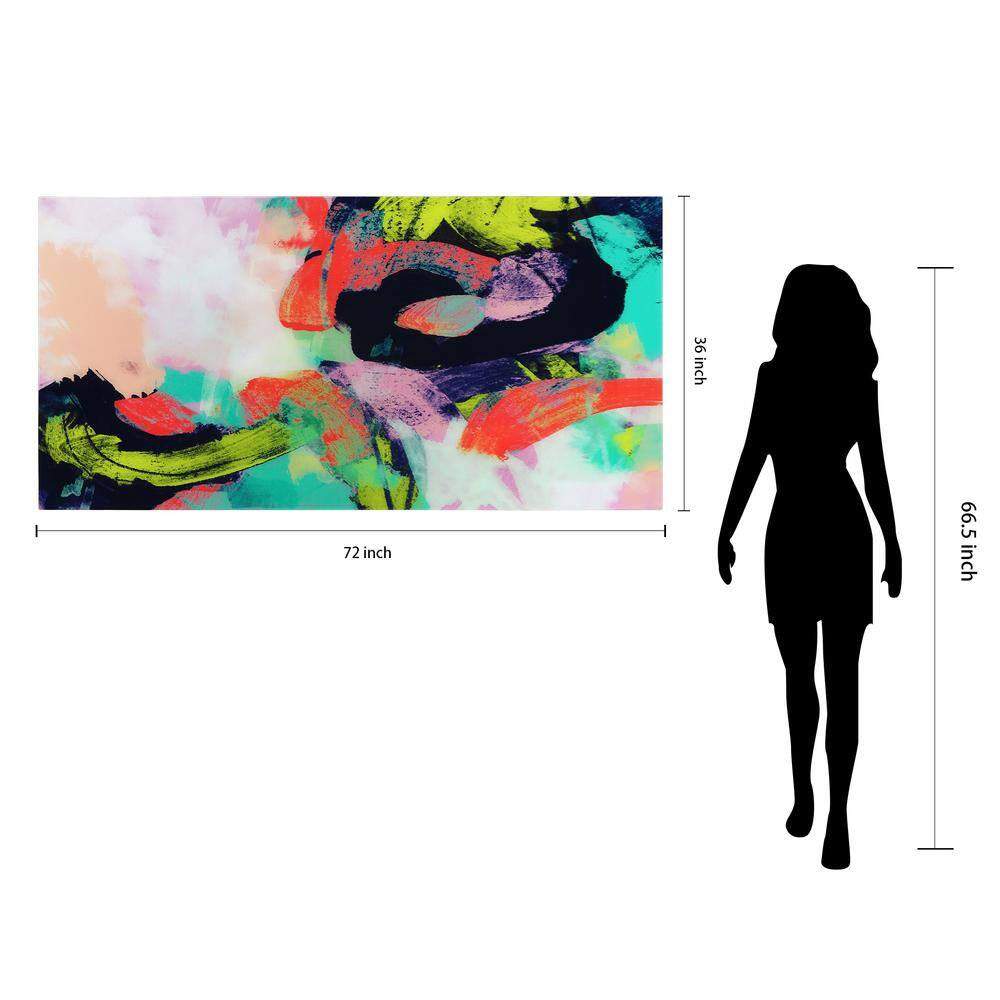 "Colorful" Frameless Free Floating Tempered Art Glass by EAD Art Coop Wall Art