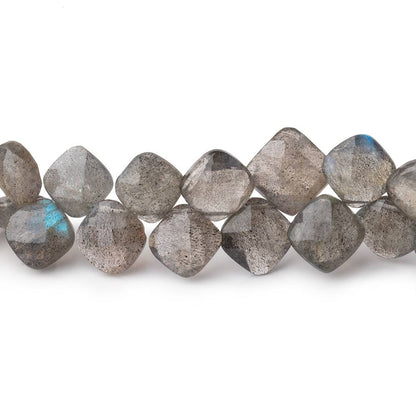 6-10mm Labradorite Faceted Pillow Beads 8 inch 44 pieces
