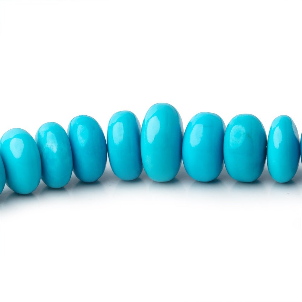 6.5-10.5mm Sleeping Beauty Turquoise Plain Rondelle Beads 16 inch 98 pieces AAA