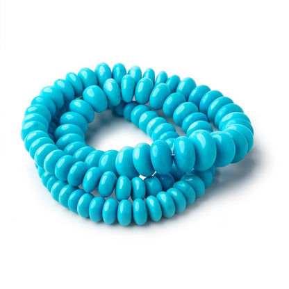 6.5-10.5mm Sleeping Beauty Turquoise Plain Rondelle Beads 16 inch 98 pieces AAA