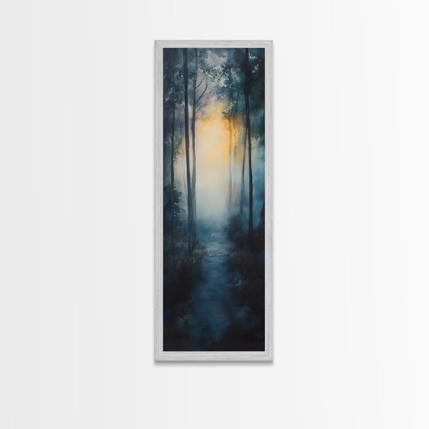 Forest Sunrise Pathway Framed Canvas Print | Smoky Mountain Art | Rustic Decor | Bedroom Art | Fall Artwork | Landscape Painting