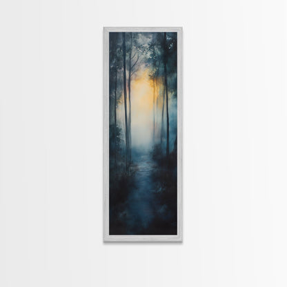 Forest Sunrise Pathway Framed Canvas Print | Smoky Mountain Art | Rustic Decor | Bedroom Art | Fall Artwork | Landscape Painting
