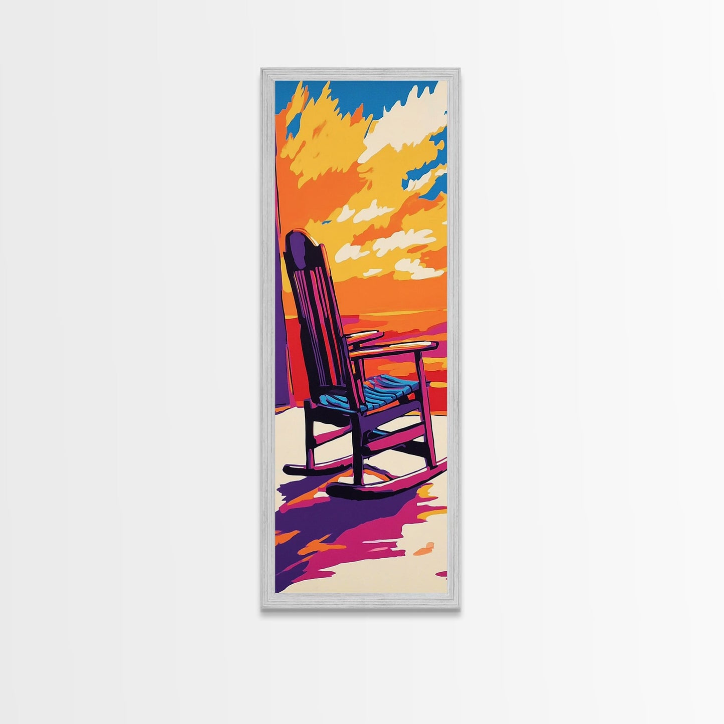 Cozy Porch, Rocking Chair, Canvas Print, Fall Home Decor, Rustic Wall Art, Warm Autumn Aesthetic, Living Room Wall Hanging