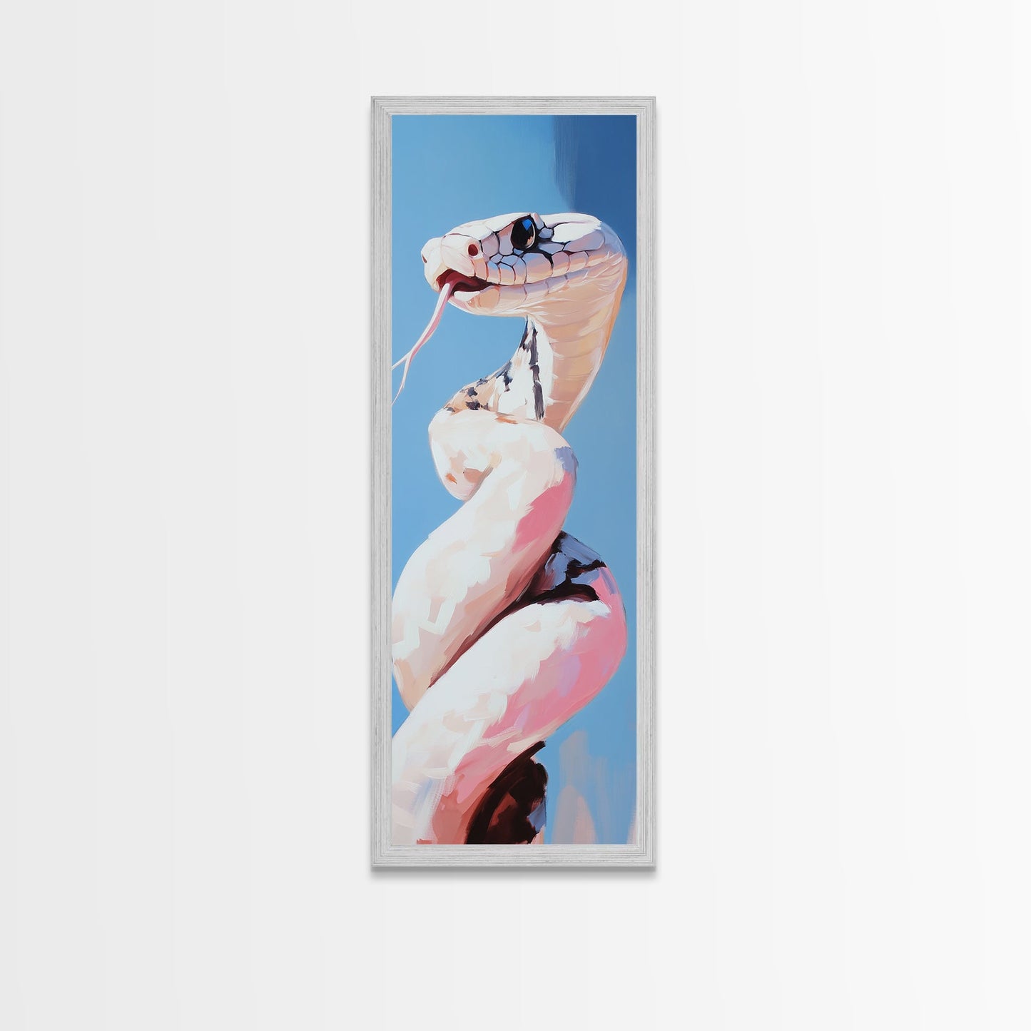 Coiled Snake, Wildlife Wall Art, Nature Print, Modern Animal Art, Framed Canvas Print, Boho Home Decor, Unique Statement Piece