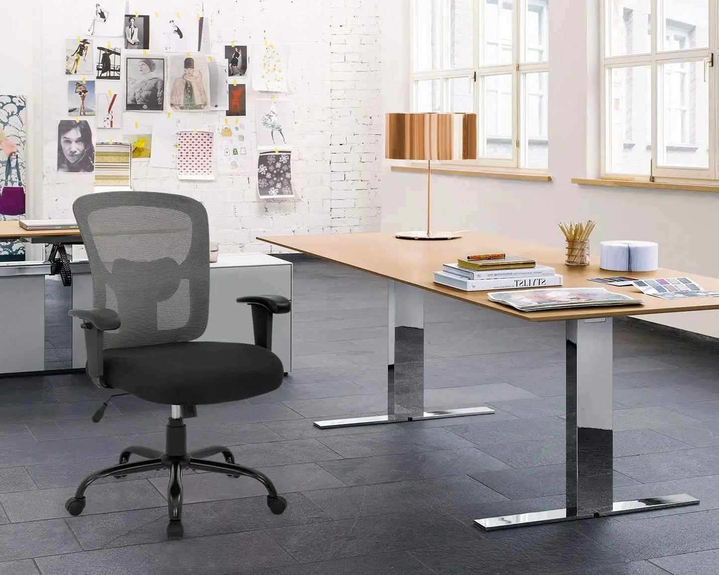 Big and Tall Office Chair 400Lbs Wide Seat Mesh Desk Chair Massage Rolling Swivel Ergonomic Computer Chair with Lumbar Support