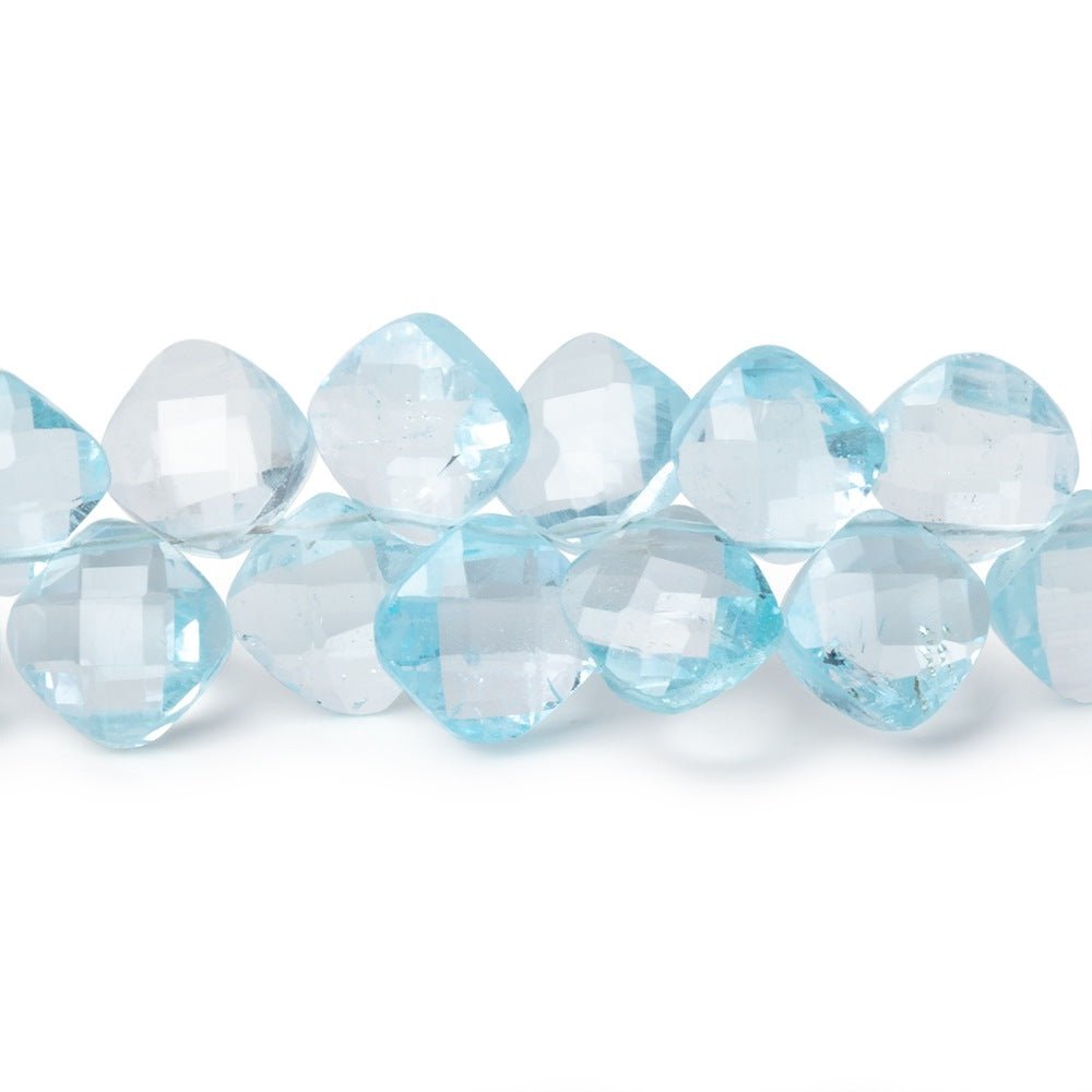 6.5-7.5mm Sky Blue Topaz Faceted Pillow Beads 7.5 inch 50 beads