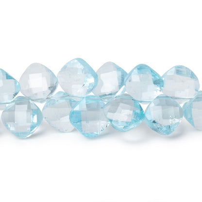 6.5-7.5mm Sky Blue Topaz Faceted Pillow Beads 7.5 inch 50 beads