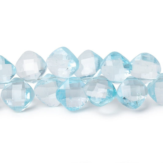 6.5-7.5mm Sky Blue Topaz Faceted Pillow Beads 7.5 inch 50 beads