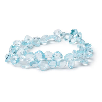 6.5-7.5mm Sky Blue Topaz Faceted Pillow Beads 7.5 inch 50 beads