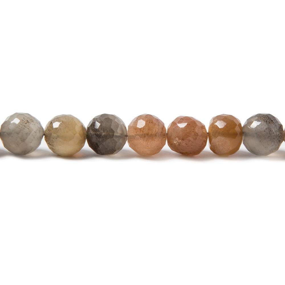 7.5mm Sunstone & Moonstone faceted rounds 27 beads