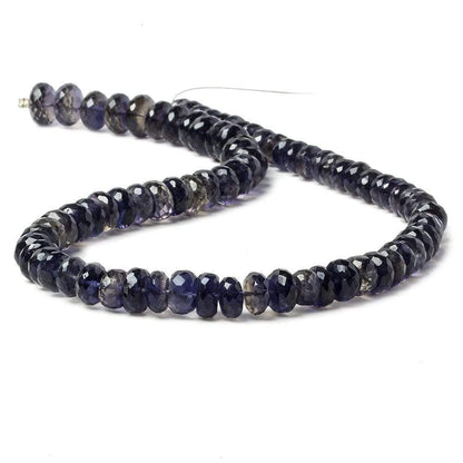 7mm Iolite faceted rondelle beads 13.5 inch 86 pieces AA