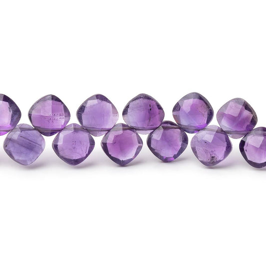 6.5mm African Amethyst Corner Drilled Pillow Beads 7.5 inch 45 pieces