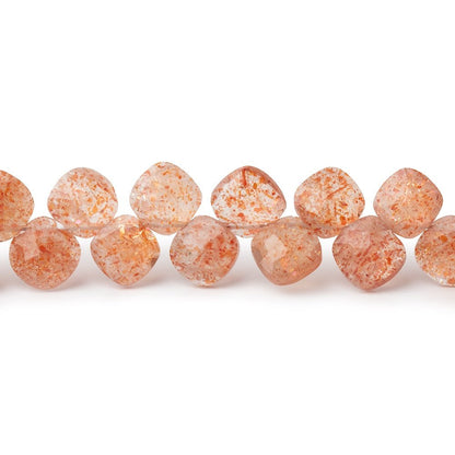 6.5mm Sunstone Corner Drilled Pillow Beads 7.5 inch 45 pieces