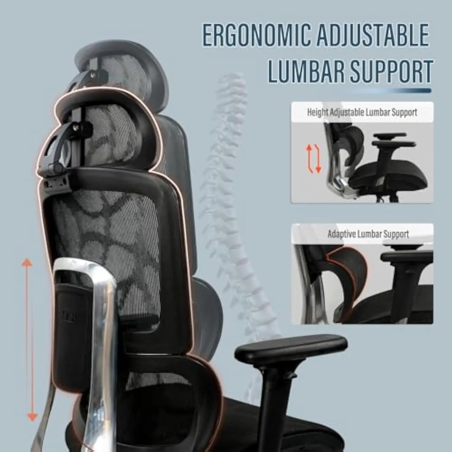 Ergonomic Mesh Office Chair with 3D Adjustable Armrest,High Back Desk Computer Chair Ergo3D Ergonomic with Wheels for Home & Of
