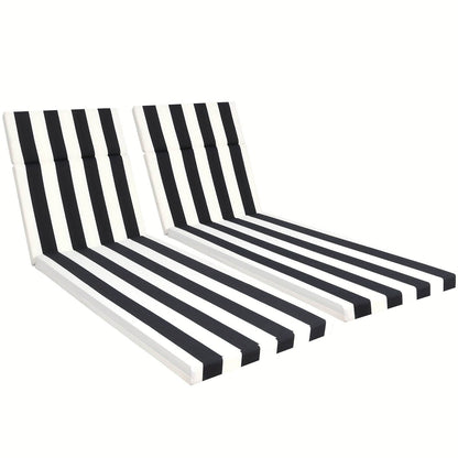 2PCS Patio Lounge Chair Cushions w/ Ties for Outdoor Comfort