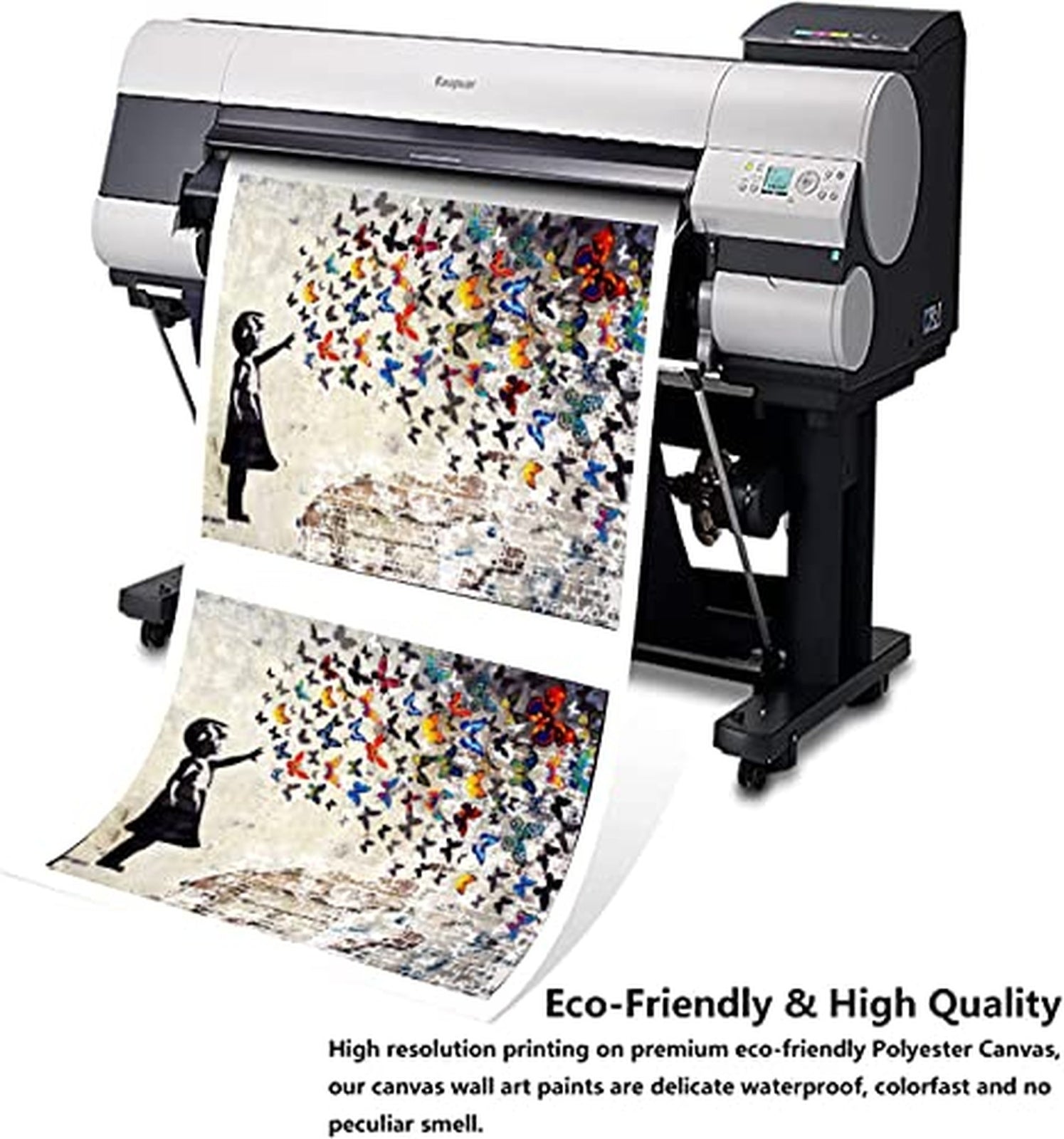 Colorful Graffiti Street Canvas Wall Art Funny Butterfly Banksy Street Art Mu...